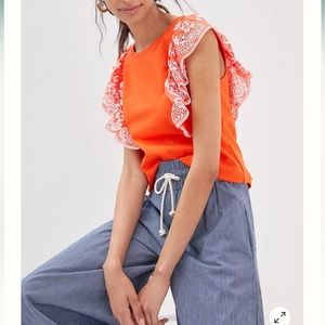 Ruffled Eyelet Top